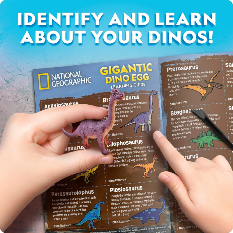 Ігровий набір STEM Розкопки динозавра National Geographic Jumbo Dinosaur Egg Dig Kit  Excavate 12 Figures