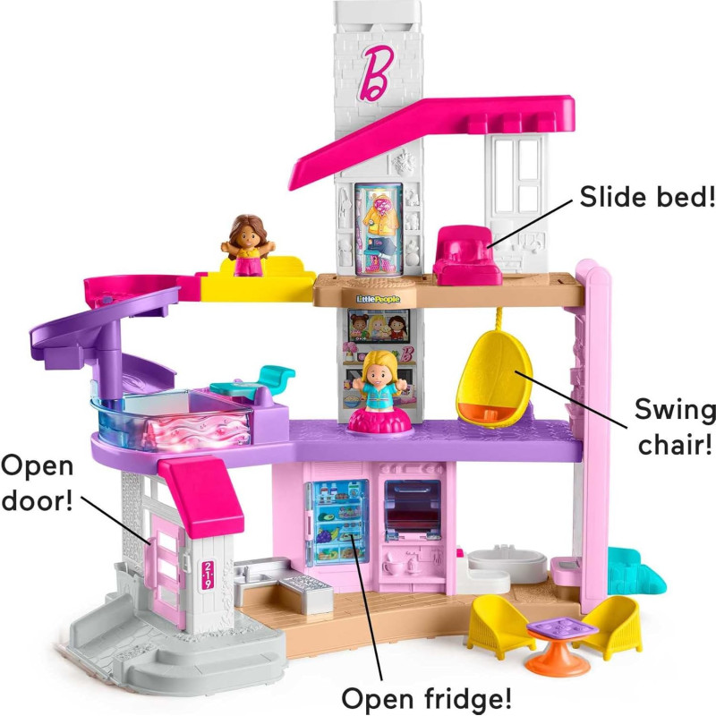 Інтерактивний ігровий набір Будиночок Барбі Fisher Price Little People Barbie Little Dreamhouse Interactive