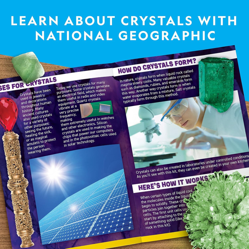 Набір STEM для вирощування гігантських кристалів National Geographic Jumbo Crystal Growing Kit Grow Your Own Giant Glow