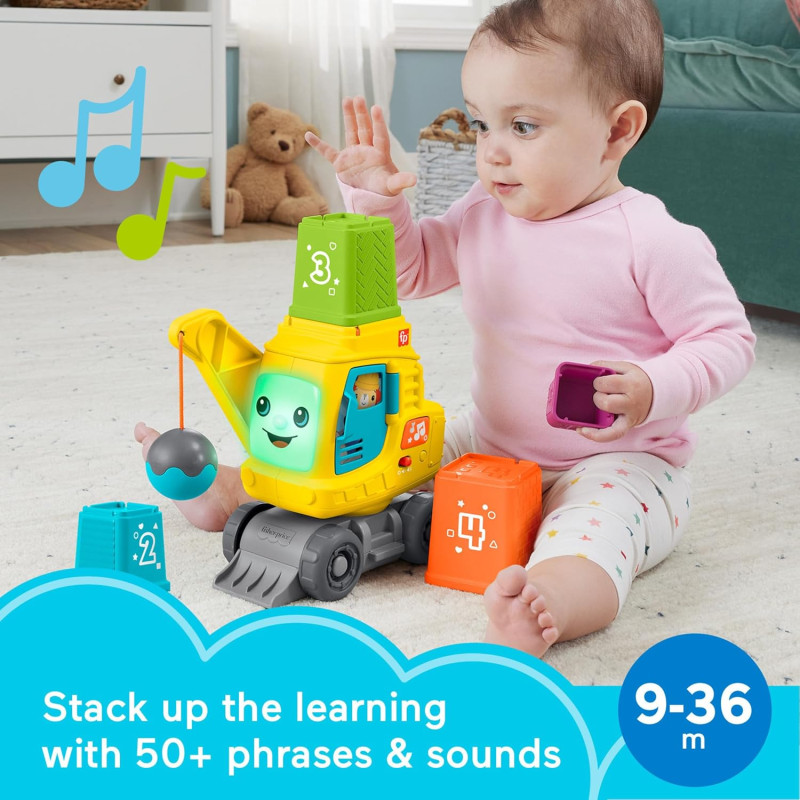 Інтерактивна навчальна іграшка Fisher Price Baby  Toddler Learning Toy Count and Stack Crane
