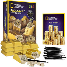 Ігровий набір STEM пошук золота National Geographic Fool s Gold Dig Kit 12 Gold Bar Dig Bricks
