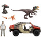 Ігровий набір машинка з динозавром Mattel Jurassic World Launch N Battle Truck Martin Krebs Figure Raptor