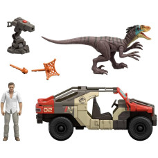 Ігровий набір машинка з динозавром Mattel Jurassic World Launch N Battle Truck Martin Krebs Figure Raptor