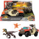 Ігровий набір машинка з динозавром Mattel Jurassic World Launch N Battle Truck Martin Krebs Figure Raptor