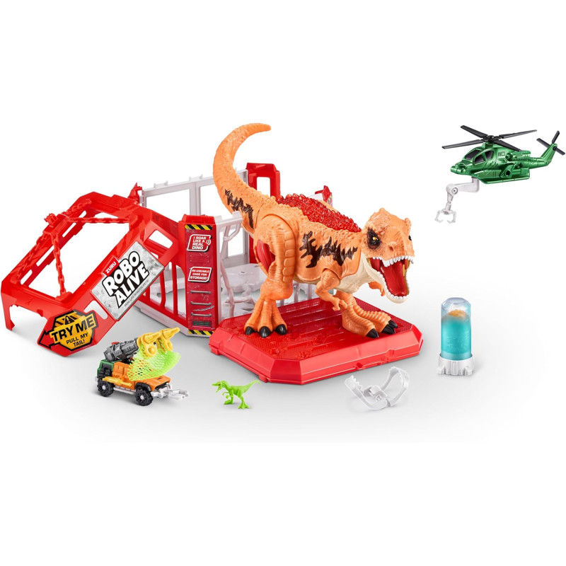 Інтерактивний ігровий набір Втеча динозавра Robo Alive Dino Escape Robotic Light Up Vehicles