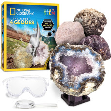 Набір STEM  для вивчення кристалів NATIONAL GEOGRAPHIC Break Open 4 Geodes Science Kit