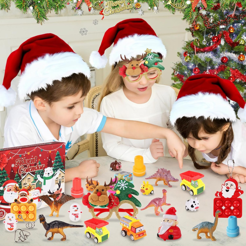 Різдвяний Адвент календар 2024 Fidget Advent Calendar 128PCS Bulk Christmas Party XT-44
