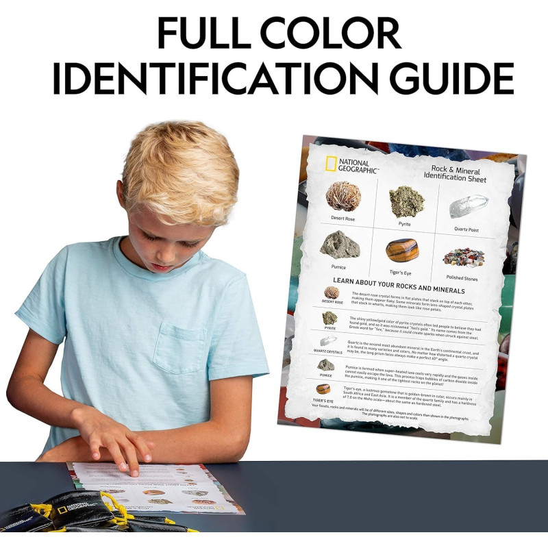 Набір STEM для вивчення гірських порід National Geographic 1 25 lb Assorted Rocks Minerals Gemstones Plus 50