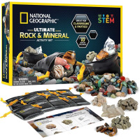 Набір STEM для вивчення гірських порід National Geographic 1 25 lb Assorted Rocks Minerals Gemstones Plus 50