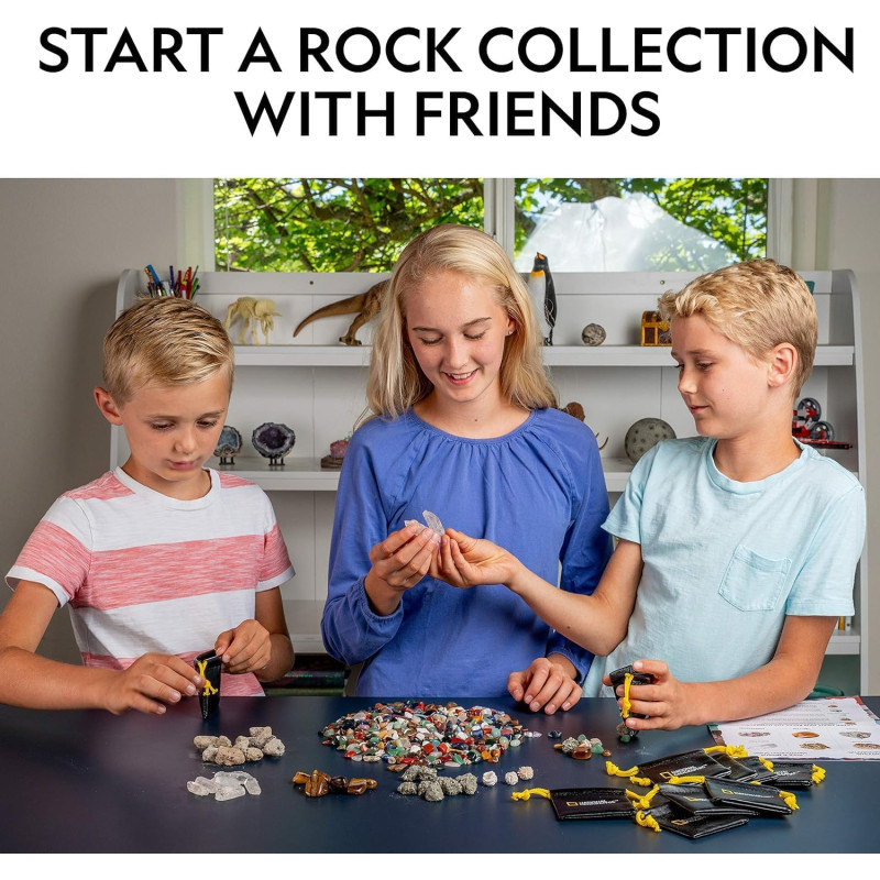 Набір STEM для вивчення гірських порід National Geographic 1 25 lb Assorted Rocks Minerals Gemstones Plus 50