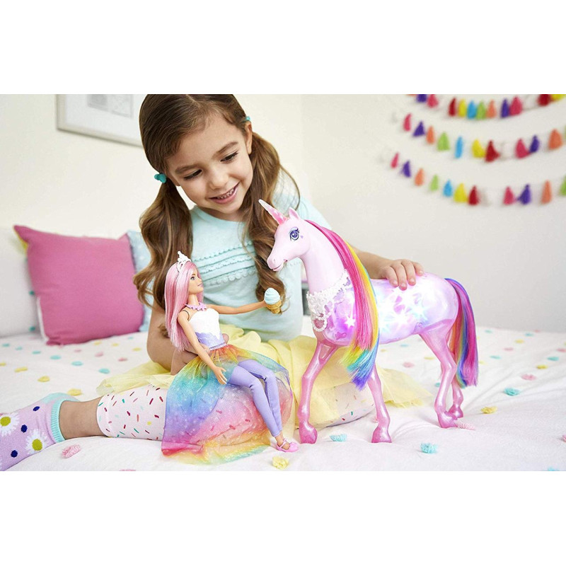 Лялька Барбі Дрімтопія та Єдиноріг Barbie Dreamtopia Magical Lights Unicorn and Princess