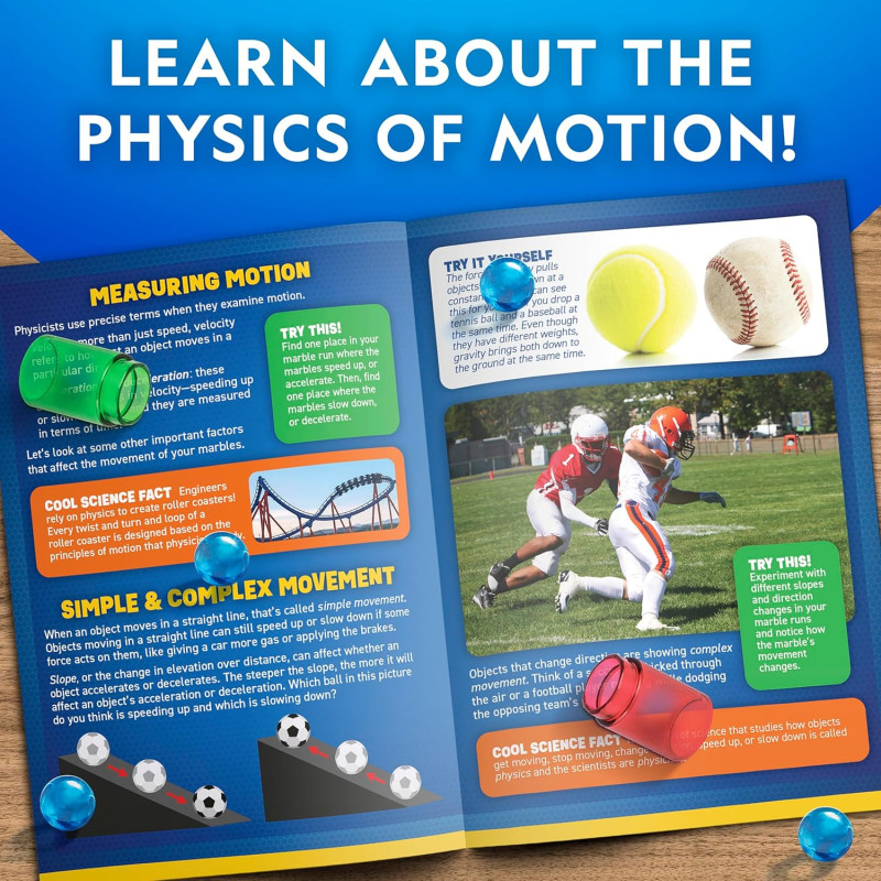 Набір STEM для створення лабіринту з кульок National Geographic Marble Run with Motorized Elevator 150 Piece Marble Maze