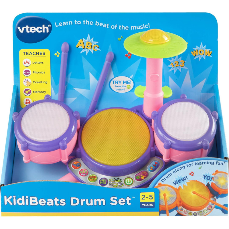 Розвиваюча музична іграшка Барабан VTech KidiBeats Drum Set Pink