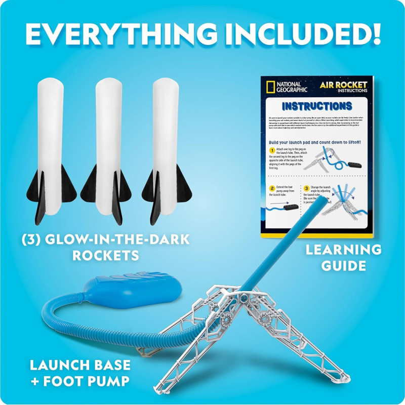 Набір STEM пускова установка для повітряних ракет National Geographic Air Rocket Launcher Toy