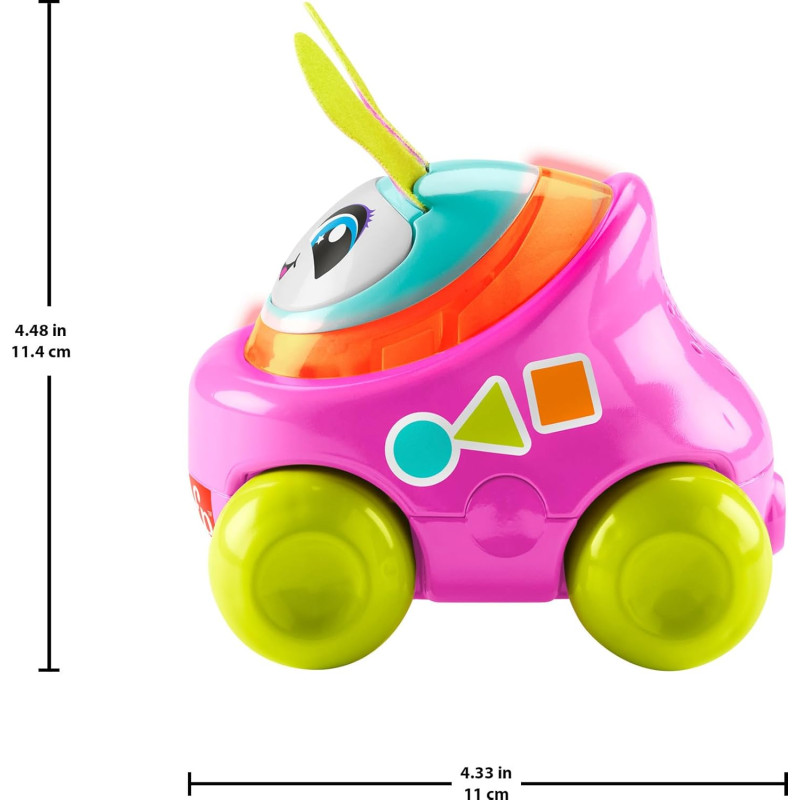 Інтерактивна розвивальна іграшка машинка Fisher Price Baby Learning Toy DJ Buggy Pink Push
