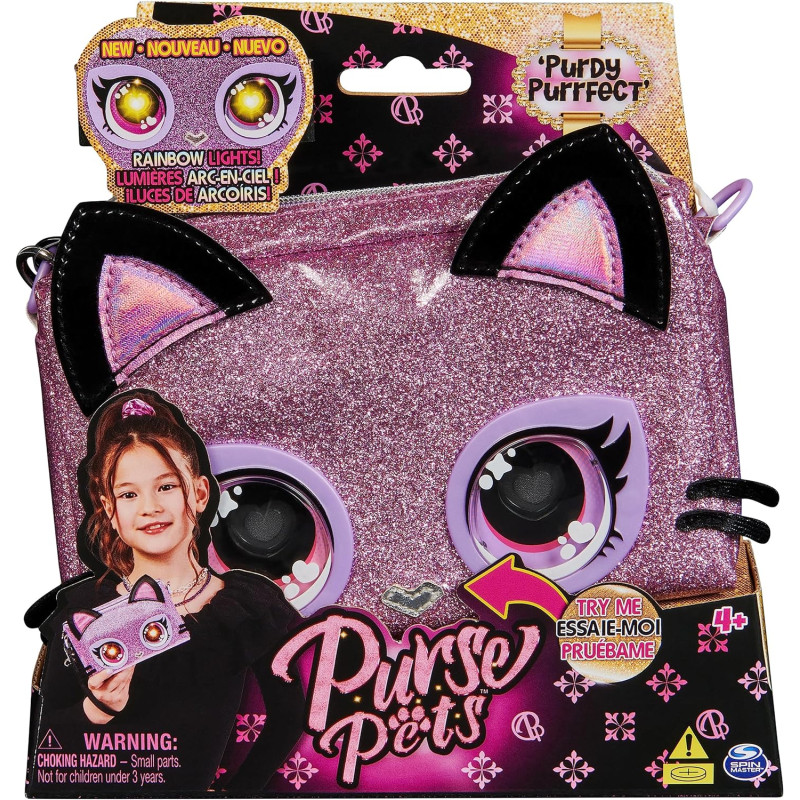 Інтерактивна сумочка котик з райдужними очима Purse Pets Keepin' It Clutch Purdy Purrfect Kitty Pet