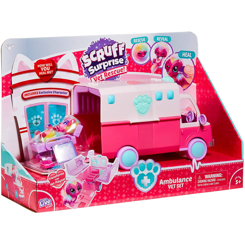 Ігровий набір швидкої допомоги з ліжком лікаря Little Live Pets Scruff-a-Luvs Surprise Vet Rescue