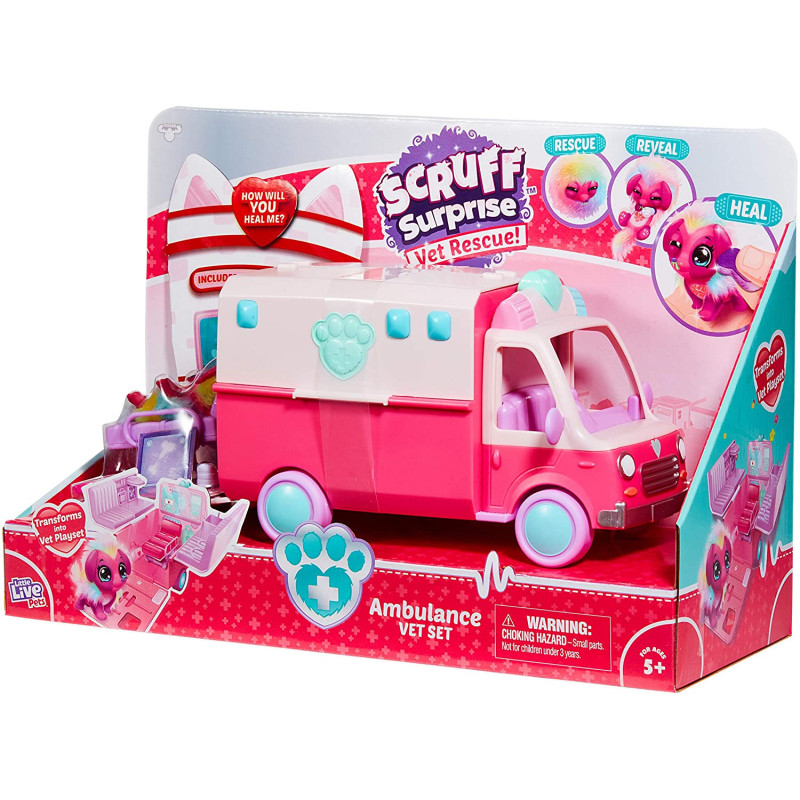 Ігровий набір швидкої допомоги з ліжком лікаря Little Live Pets Scruff-a-Luvs Surprise Vet Rescue