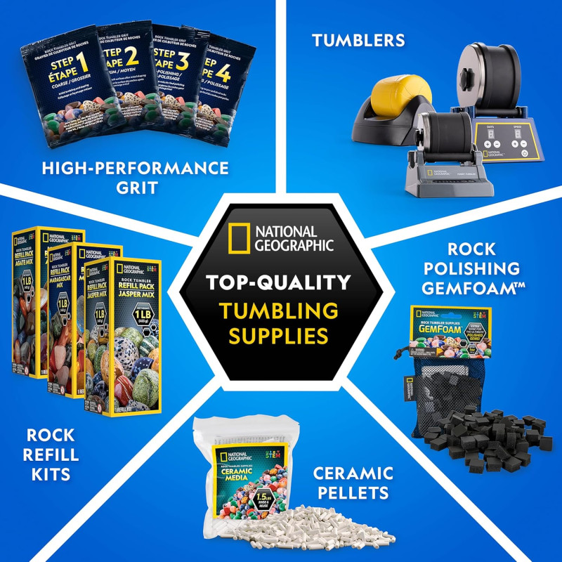 Набір STEM Наповнювач для галтування каменів NATIONAL GEOGRAPHIC Rock Tumbling Media