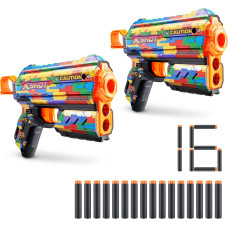 Скорострільний бластер XSHOT Skins Flux Blaster with 16 Darts Striper Skin 2 Pack by ZURU