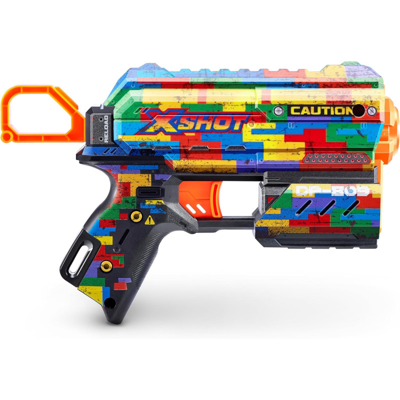 Скорострільний бластер XSHOT Skins Flux Blaster with 16 Darts Striper Skin 2 Pack by ZURU