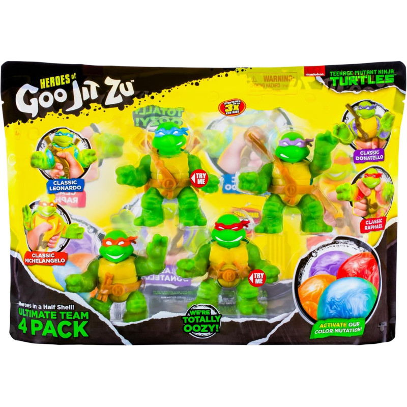 Набір фігурок тягучок Черепашки ніндзя Heroes of Goo Jit Zu Teenage Mutant Ninja Turtles 4 Pack