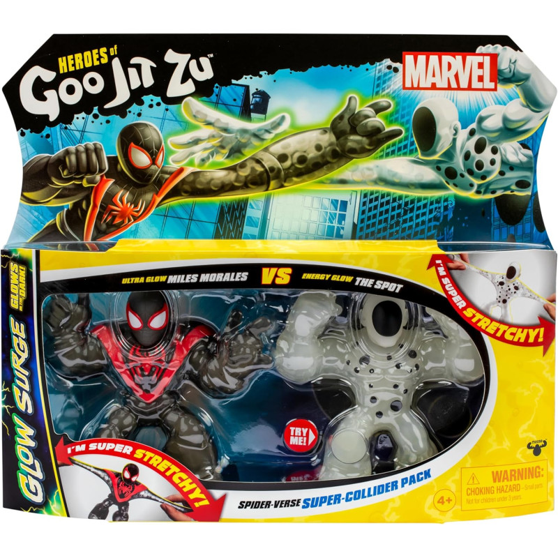 Фігурки Стретч Антистрес Heroes of Goo Jit Zu Marvel Glow Surge Spider Verse Super Collider Pack