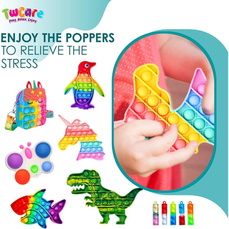Розвиваючий ігровий набір іграшки Антистрес 120 Pcs Fidget Toys Pack Pop Sensory Party