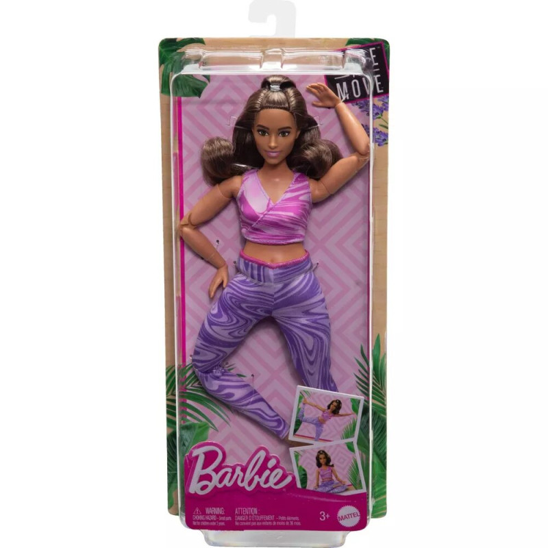 Лялька Барбі Barbie Made to Move Brunette Fashion Doll with Curvy Body
