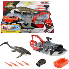 Рятувальний човен з динозавром Мозозавром Mattel Matchbox Jurassic World  Dino Boat with Mosasaurus JGG61