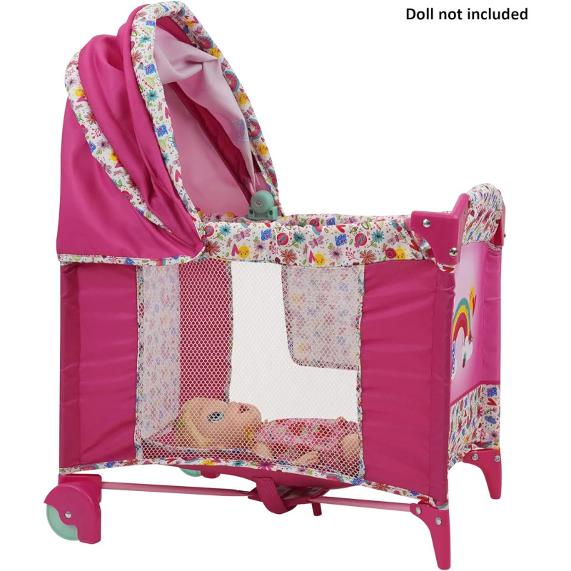 Ліжко для ляльок Бебі Алів Baby Alive Deluxe Doll Play Yard - Pink Rainbow