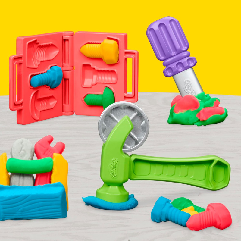 Набір для ліплення Іграшковий верстат з інструментами та штампами Play Doh Stamp Saw Tool Bench Playset
