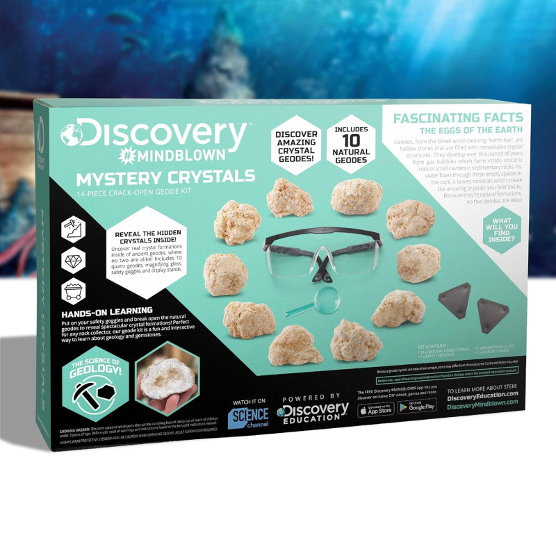 Науковий набір STEM пошук загадкових кристалів Discovery Mystery Crystal Geode Kit
