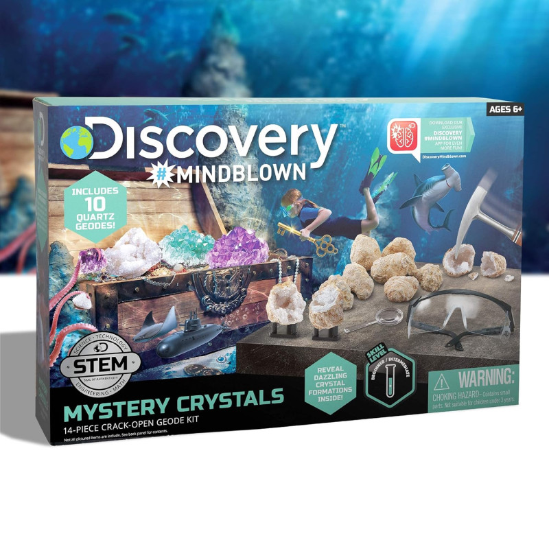 Науковий набір STEM пошук загадкових кристалів Discovery Mystery Crystal Geode Kit