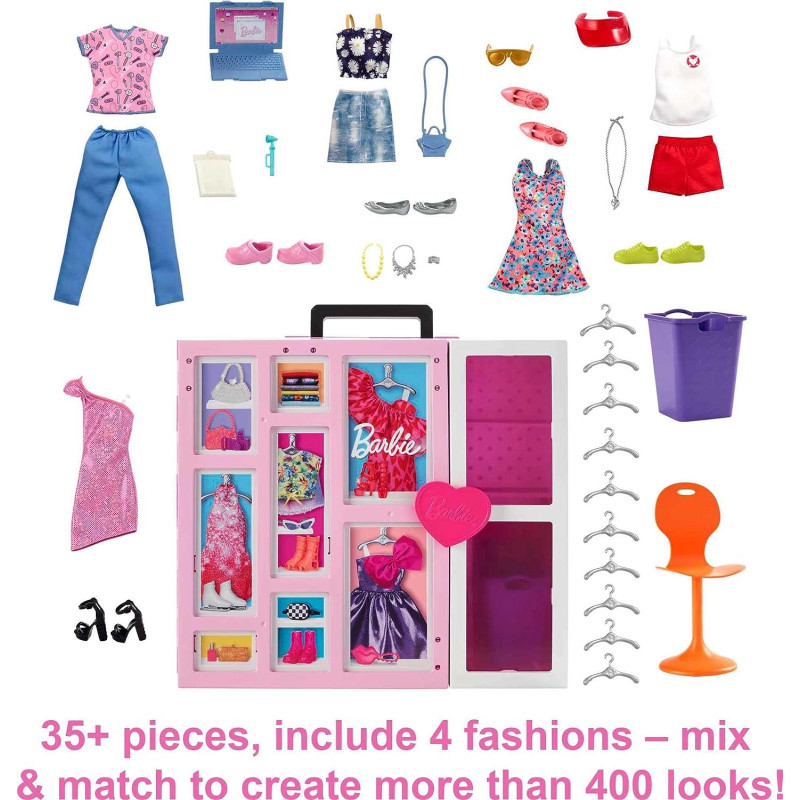 Ігровий набір Шафа Barbie Dream 35 предметів Barbie Dream Closet Playset 35 Clothes HBV28