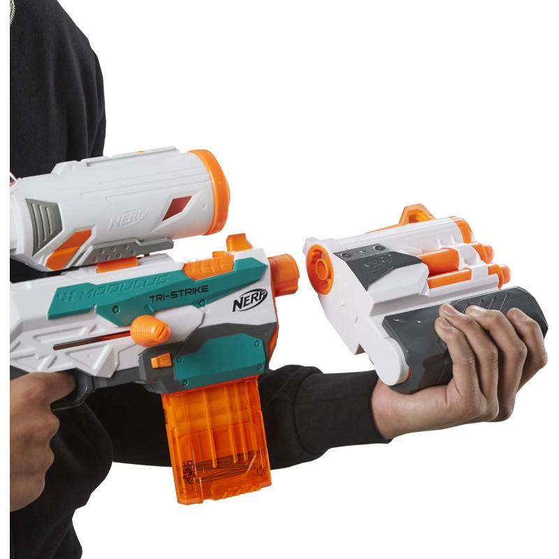 Бластер Нерф Модулус Тристрайк Nerf Modulus Tri-Strike Blaster Mega Barrel B5577F07
