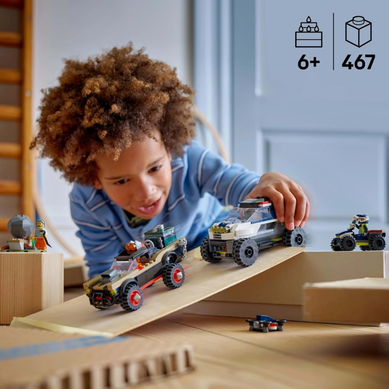 Конструктор Лего переслідування на поліцейському джипі  LEGO City Off Road Police Chase Action Set 60449