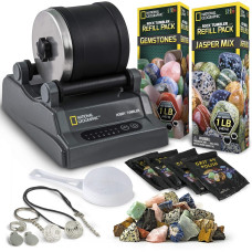 Набір STEM для полірування каменів NATIONAL GEOGRAPHIC Hobby Rock Tumbler Kit Hobby Kit with 2 lbs Rocks