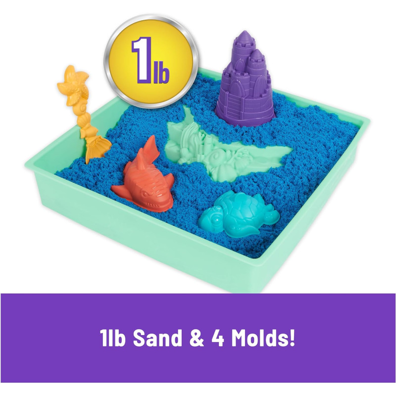 Кінетичний пісок синій з лотком 454 г Kinetic Sand Sandbox Set 1lb Blue Play Sand