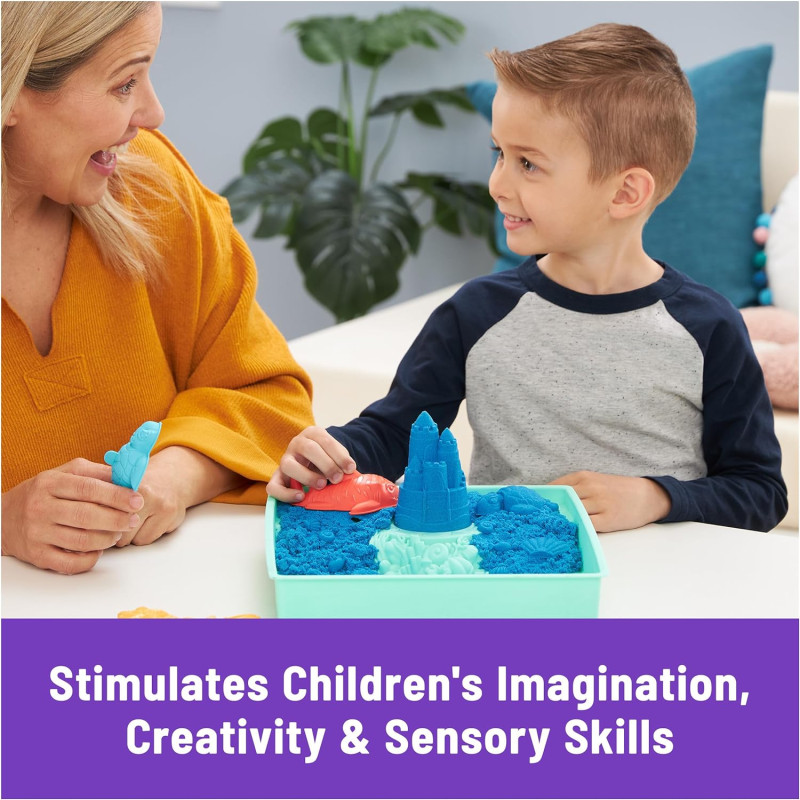 Кінетичний пісок синій з лотком 454 г Kinetic Sand Sandbox Set 1lb Blue Play Sand