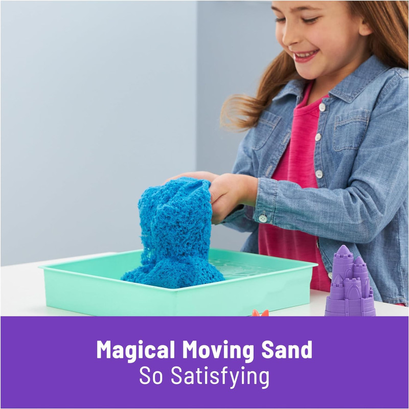 Кінетичний пісок синій з лотком 454 г Kinetic Sand Sandbox Set 1lb Blue Play Sand