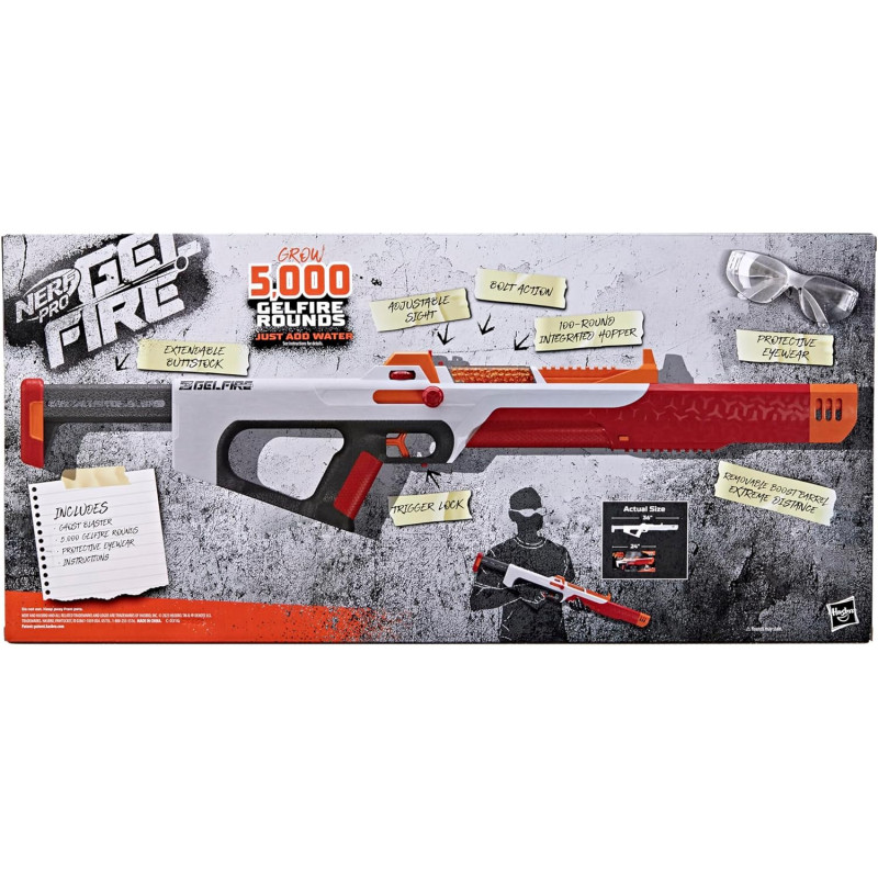 Бластер Нерф Про Гельфайр Примара Nerf Pro Gelfire Ghost Bolt Blaster Removable Boost Barrel F7632
