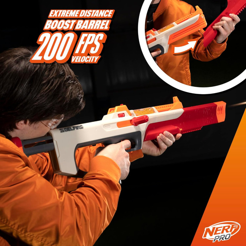 Бластер Нерф Про Гельфайр Примара Nerf Pro Gelfire Ghost Bolt Blaster Removable Boost Barrel F7632