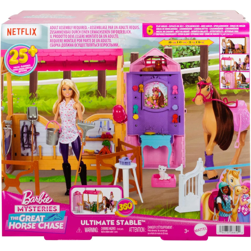 Ігровий набір Лялька Барбі з аксесуарами Barbie Toy Stable Playset with Doll Horse
