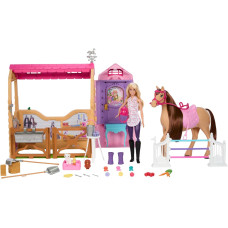 Ігровий набір Лялька Барбі з аксесуарами Barbie Toy Stable Playset with Doll Horse